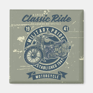 Vintage Military Motorcycle Magnet