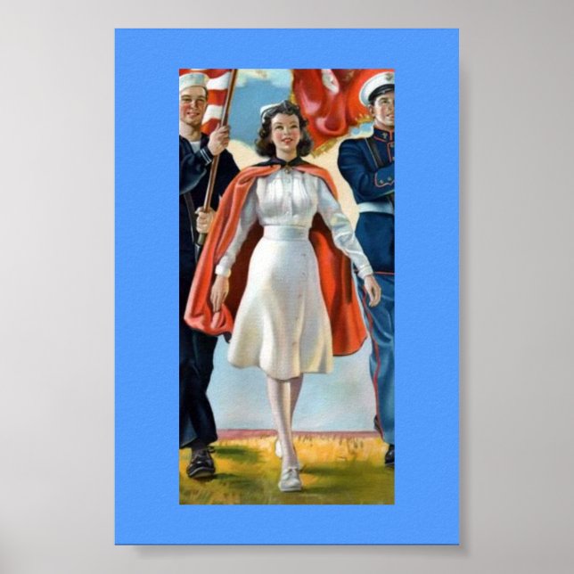 Vintage Military Nurse, Poster (Front)