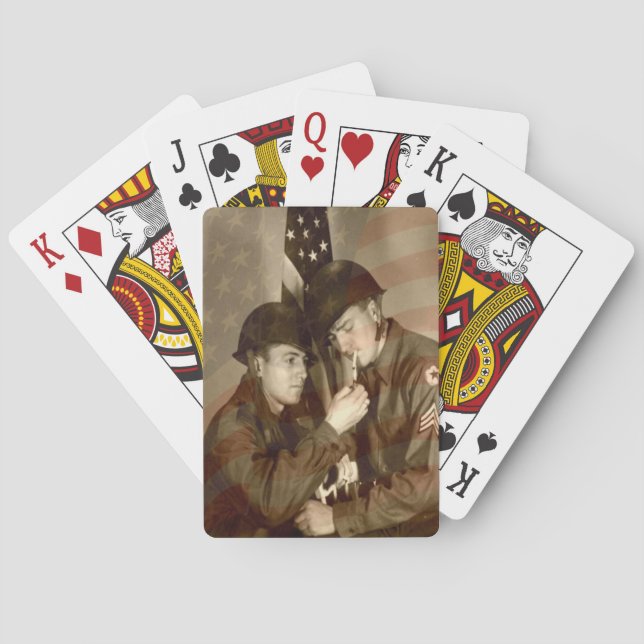 Vintage Military Photo - Bicycle Poker Deck (Back)