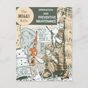 Vintage Military Rifle maintenance Postcard