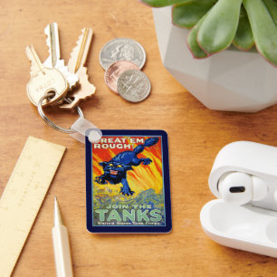 Vintage Military War Advertising with a Wild Cat Key Ring