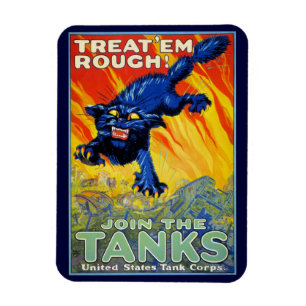 Vintage Military War Recruiting with a Wild Cat Magnet