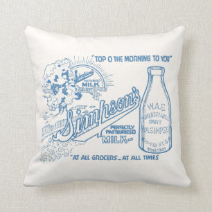 Vintage Milk Advertisement Cushion