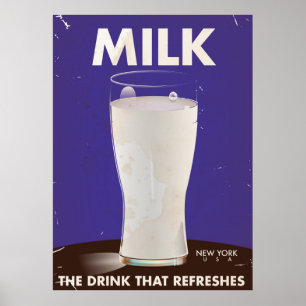 Vintage Milk Advertisement Poster