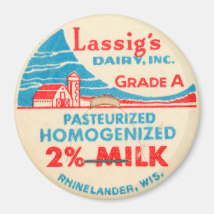 Vintage Milk Bottle Cap Magnet