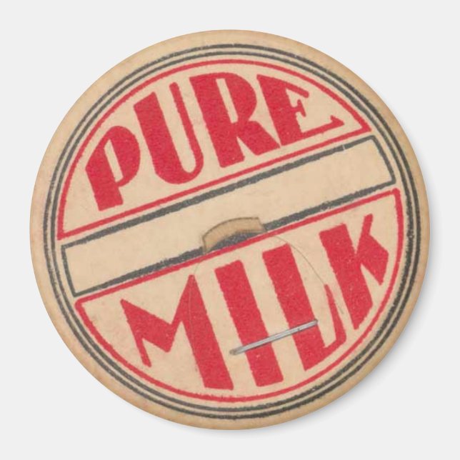Vintage Milk Bottle Cap Magnet (Front)