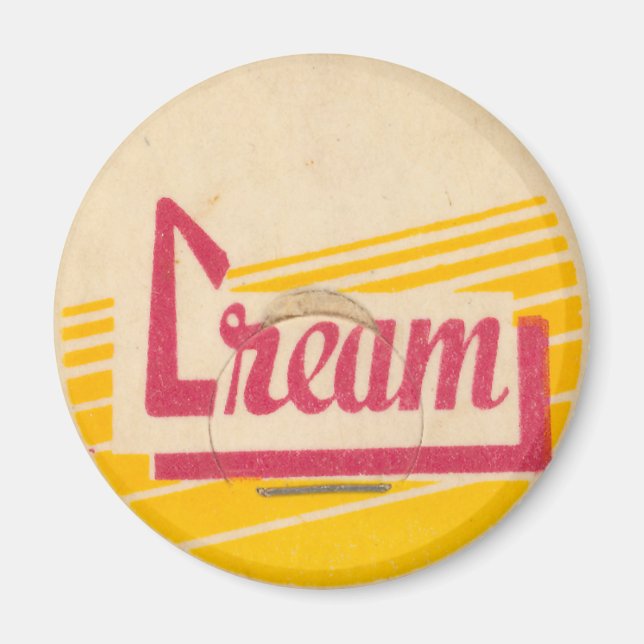 Vintage Milk Bottle Cap Magnet (Front)