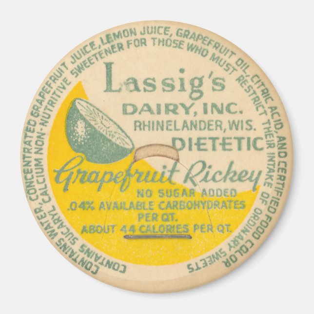 Vintage Milk Bottle Cap Magnet (Front)