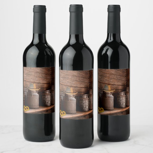Vintage Milk Can Wine Label (Bottles)