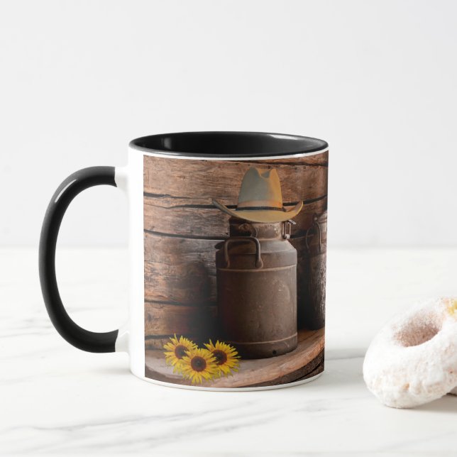 Vintage Milk Cans Mug (With Donut)