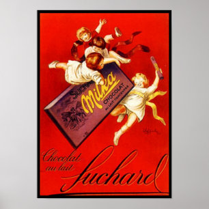 Vintage Milka Chocolate Ad Poster