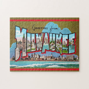 Vintage Milwaukee Postcard Jigsaw Puzzle