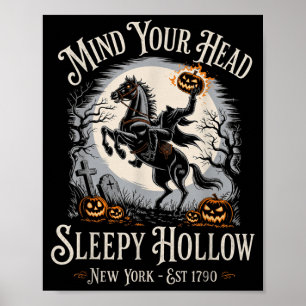 Vintage Mind Head Sleepy Hollow Headless Horseman Poster