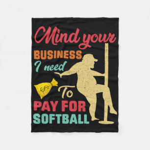Vintage Mind Your Business I Need To Pay For Softl Fleece Blanket