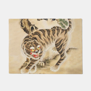 Vintage Minhwa Tiger Under Pine Tree Doormat