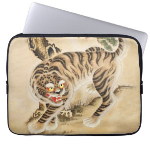 Vintage Minhwa Tiger Under Pine Tree Laptop Sleeve