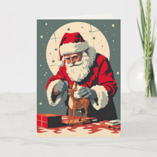 Vintage Miniaturist Santa Claus Christmas Card