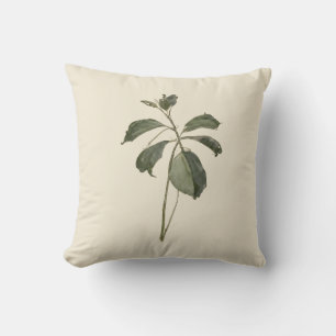 Vintage Minimalist Botanical Leaf Cream Throw Pill Cushion