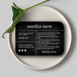 Vintage Minimalist Candle Care Thank You Card