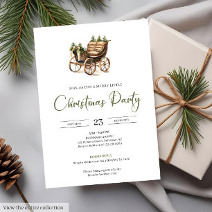 Vintage Minimalist Neutral Earthy Cosy Holiday   Invitation