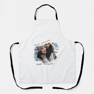  Vintage Minimalist Retro Friendship Photo Design  Apron