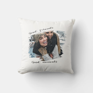Vintage Minimalist Retro Friendship Photo Design - Cushion