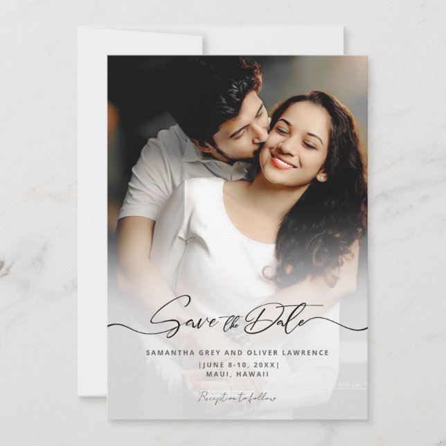 Vintage Minimalist Save the Date Card (Front)