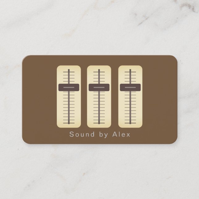 Vintage Minimalist Sound Engineer Business Card (Front)