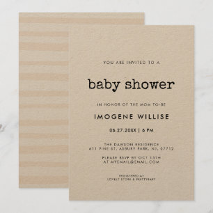 Vintage minimalist typewriter Baby shower Invitation