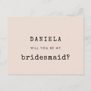 Vintage minimalist typewriter Bridesmaid proposal Postcard