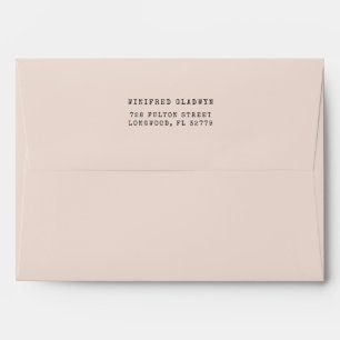 Vintage minimalist typewriter light pink envelope