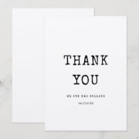 Vintage minimalist typewriter Thank you card
