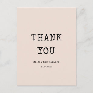 Vintage minimalist typewriter Thank you Postcard
