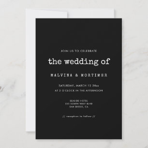 Vintage minimalist typewriter wedding invitation