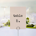 Vintage minimalist typewriter wedding table number<br><div class="desc">A minimalist and vintage design for your wedding stationery: choose this retro yet modern wedding suite,  with a typewriter font. Fully customisable,  for the lovers of simplicity.</div>