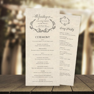 Vintage Minimalist Wedding Program