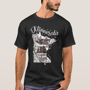 Vintage Minnesota Home Native Up North Gift Idea T-Shirt