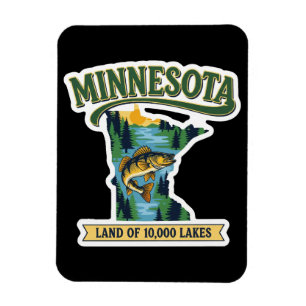 Vintage Minnesota Land of 10000 Lakes Map Magnet