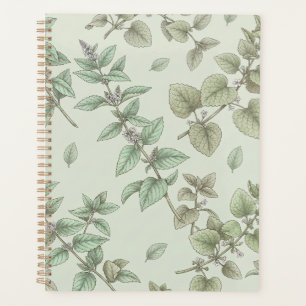 Vintage Mint & Lemon Balm Botanical Notebook Planner
