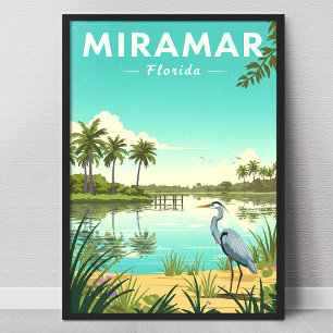 Vintage Miramar Florida Poster