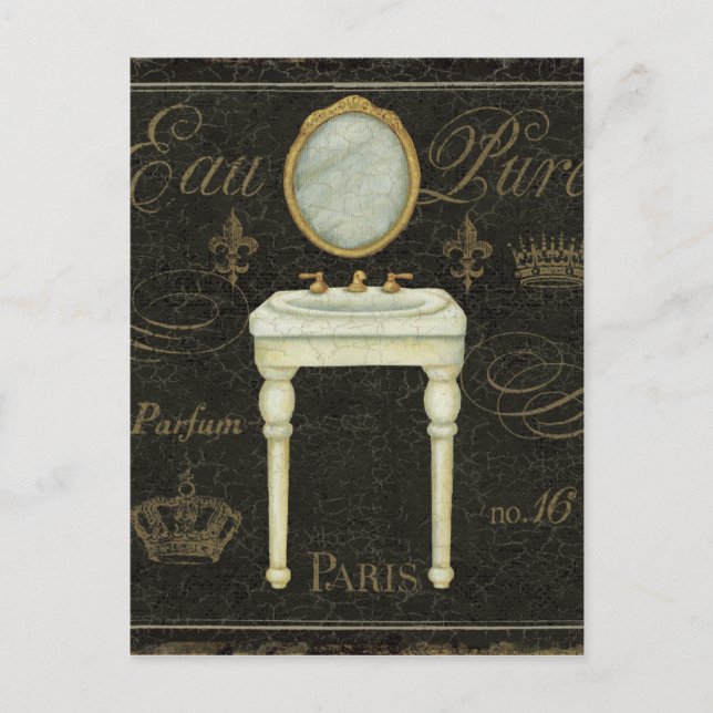 Vintage Mirror and Sink Postcard (Front)