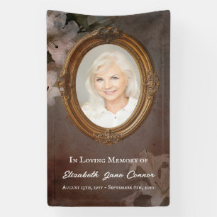 Vintage Mirror Frame Lilies Photo In Loving Memory Banner