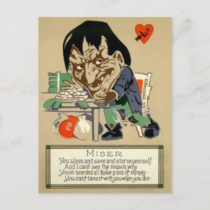 Vintage Miser Postcard