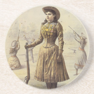 Vintage Miss Annie Oakley, Western Cowgirl Coaster