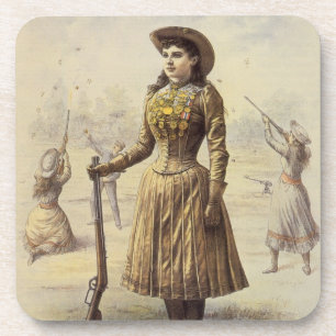 Vintage Miss Annie Oakley, Western Cowgirl Coaster