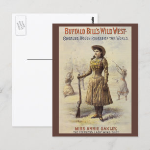 Vintage Miss Annie Oakley, Western Cowgirl Postcard