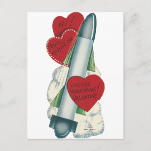 Vintage "Missile" Valentine Holiday Postcard