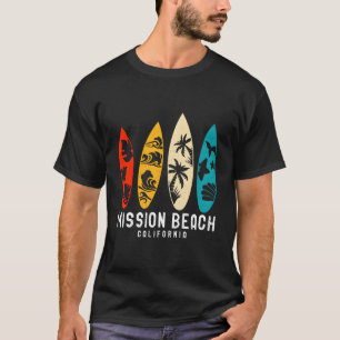 Vintage Mission Beach California Beach Surfing Sur T-Shirt