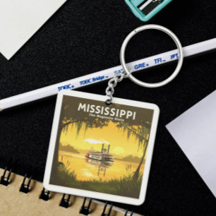 Vintage Mississippi Key Ring