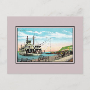 Vintage Mississippi River Front Hannibal MO Postcard